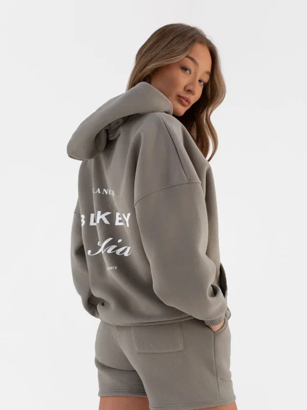 Italia Oversized Hoodie - Stone Grey