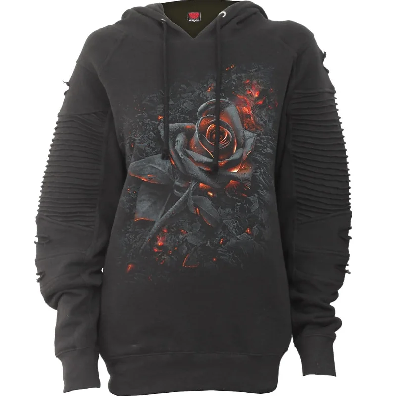 BURNT ROSE - Premium Biker Fashion Ladies Hoody