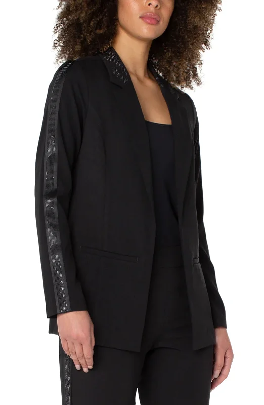 Boyfriend Blazer with Embellishment | Black