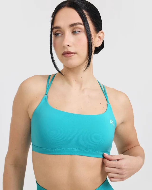 Everyday Cross Over Bralette | Aqua Blue