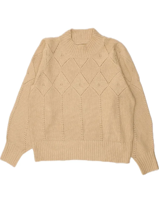 FAT FACE Womens Turtle Neck Jumper Sweater UK 18 XL  Beige Wool