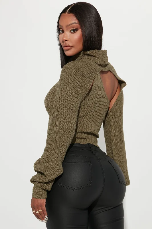 Feel It Out Turtleneck Sweater Set - Olive