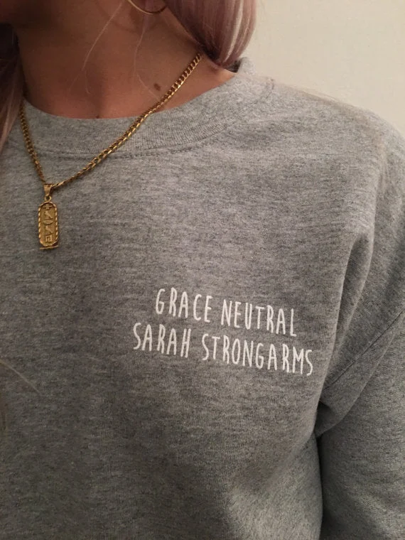 GRACE NEUTRAL X SARAH STRONGARMS GREY SWEATER