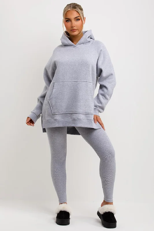 Hoodie And Leggings Set Grey