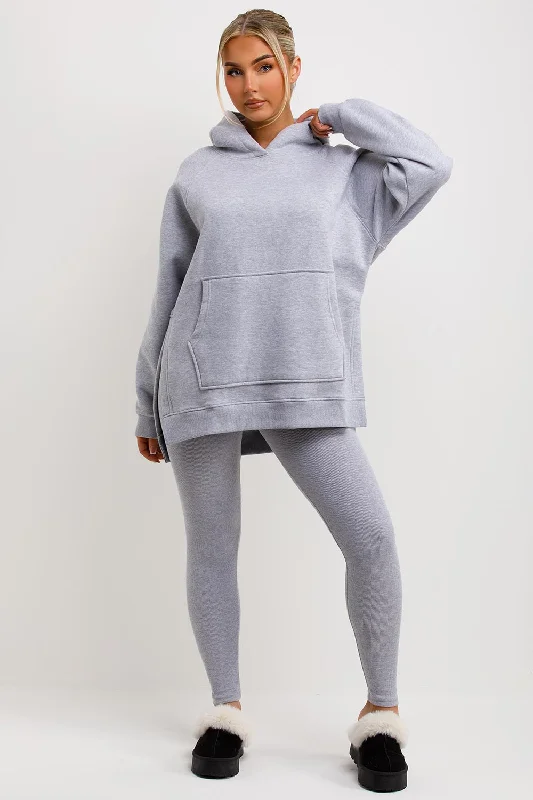 Hoodie And Leggings Set Grey