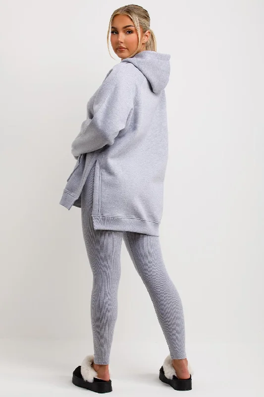 Hoodie And Leggings Set Grey