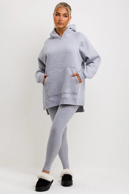 Hoodie And Leggings Set Grey