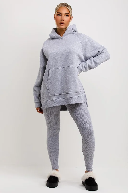 Hoodie And Leggings Set Grey