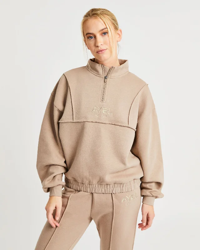 Luxe 1/2 Zip Pullover - Mocha