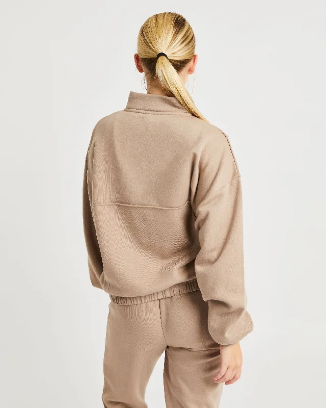 Luxe 1/2 Zip Pullover - Mocha