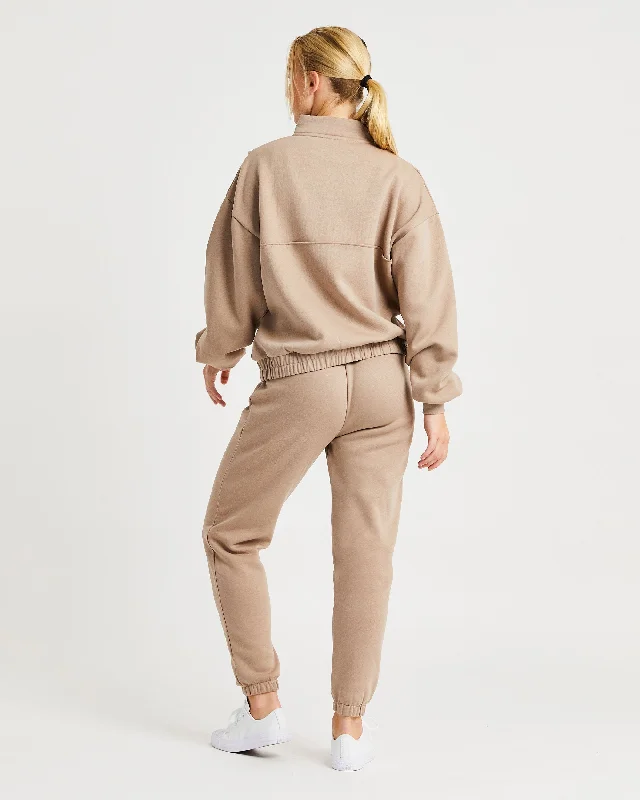 Luxe 1/2 Zip Pullover - Mocha