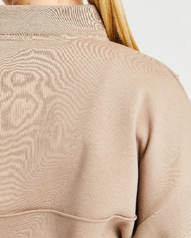 Luxe 1/2 Zip Pullover - Mocha