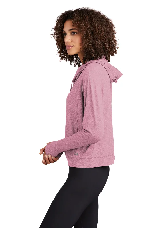 Ogio Womens Endurance Force Moisture Wicking Hooded Sweatshirt Hoodie - Heather Lilac Pink