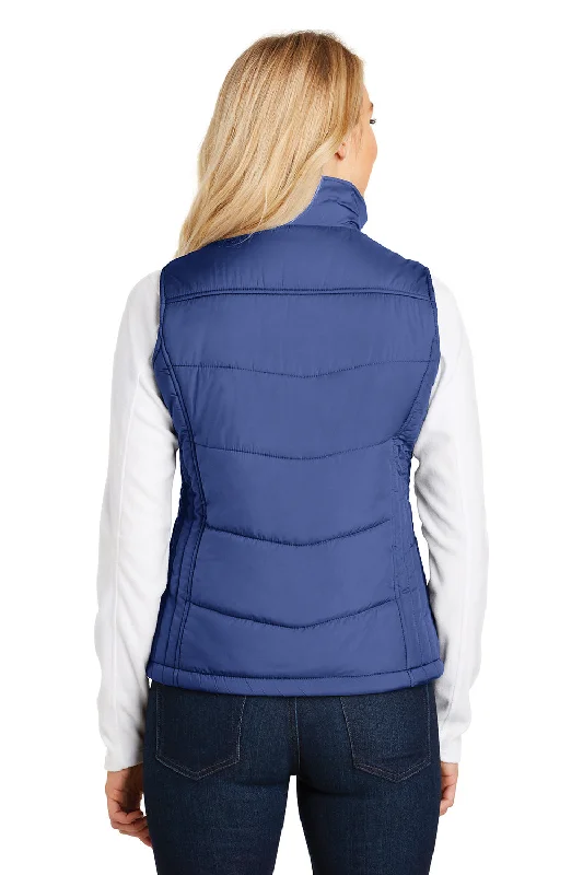 Port Authority Womens Wind & Water Resistant Full Zip Puffy Vest - Mediterranean Blue