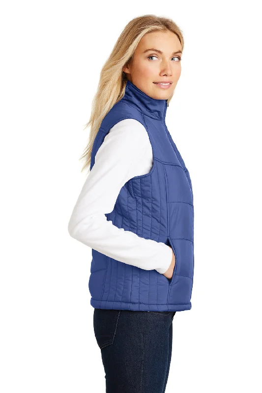 Port Authority Womens Wind & Water Resistant Full Zip Puffy Vest - Mediterranean Blue