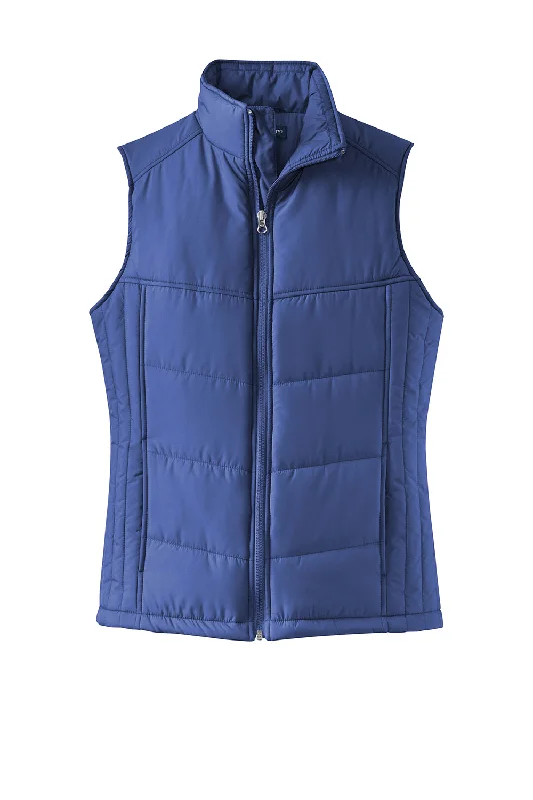 Port Authority Womens Wind & Water Resistant Full Zip Puffy Vest - Mediterranean Blue