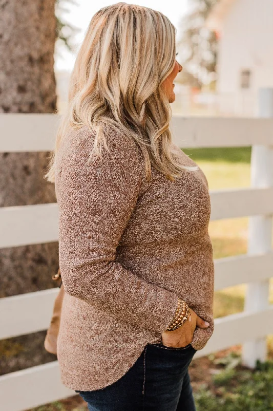 Runway Beauty Knit Sweater- Brown