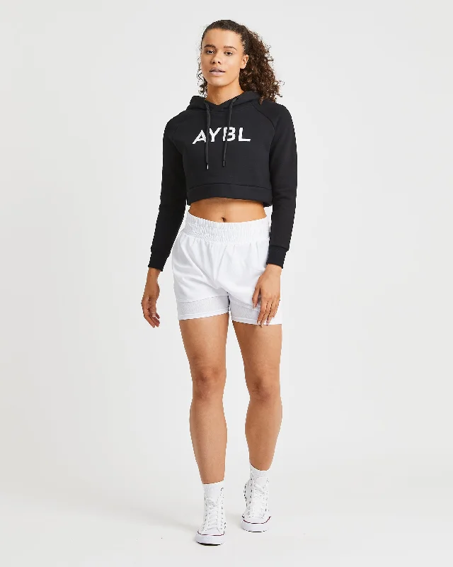 Staple Crop Hoodie - Black