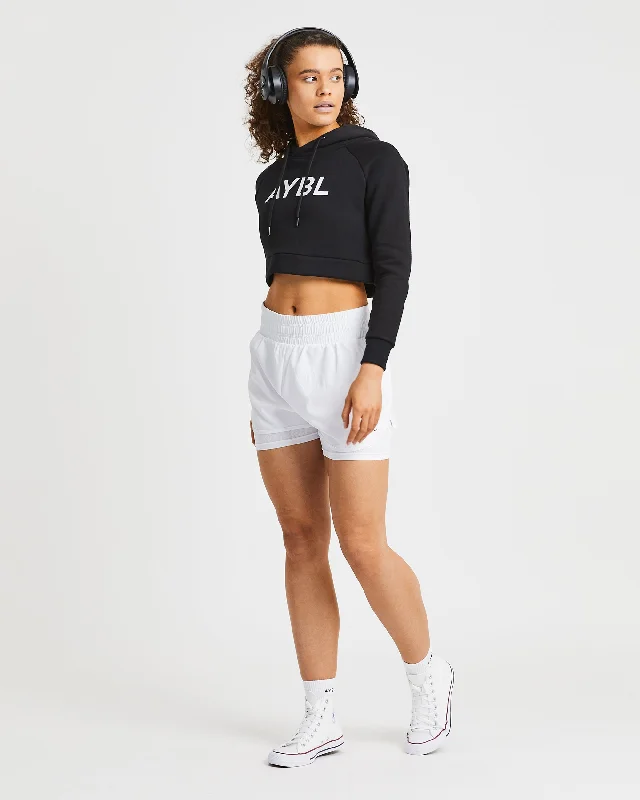 Staple Crop Hoodie - Black