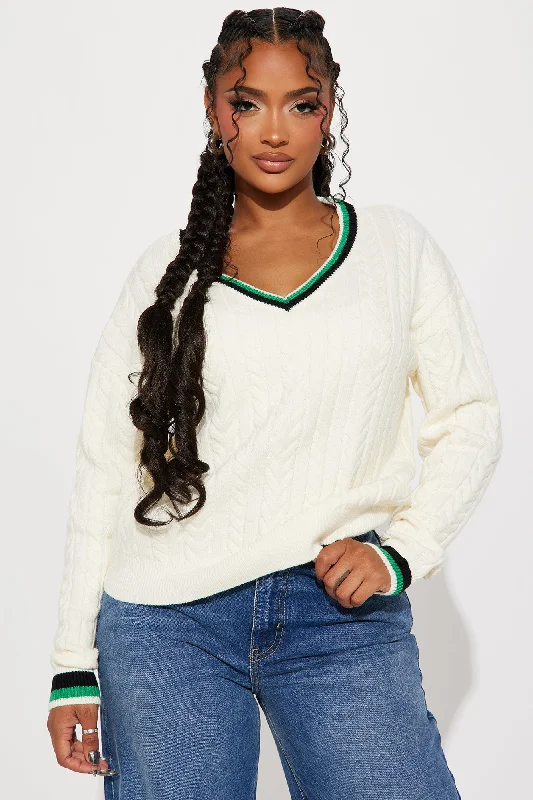 Straight A's Varsity Sweater - White/combo