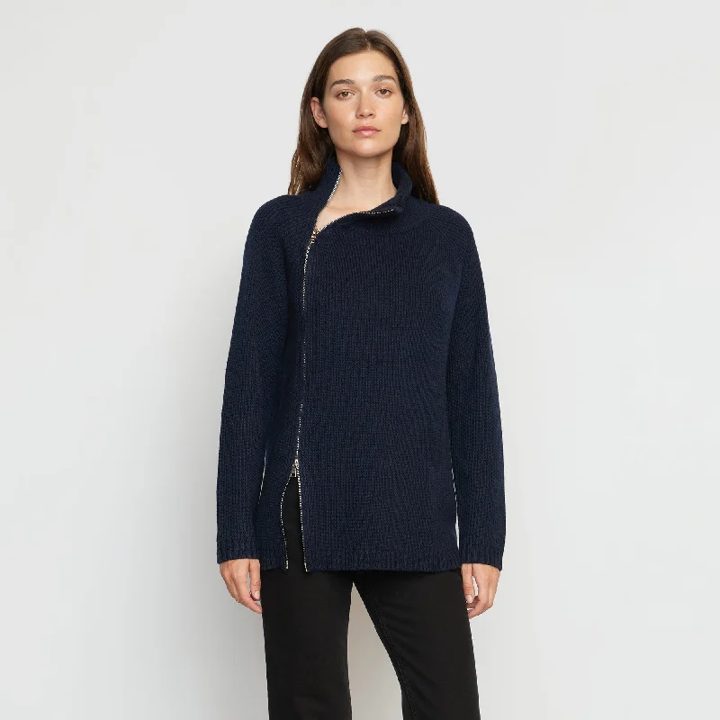 Tobin Asymmetric Two-Way Zip Sweater