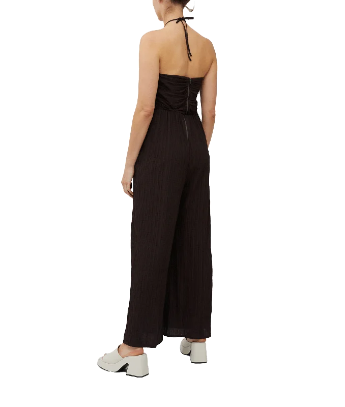 Bonny Pleated Strappy Halterneck Jumpsuit - Brown