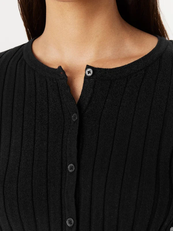 The Knitted Cardigan Top in Black