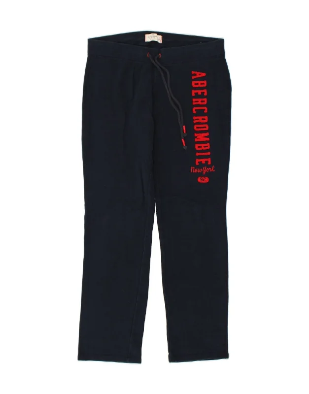 ABERCROMBIE & FITCH Womens Tracksuit Trousers UK 14 Medium Navy Blue