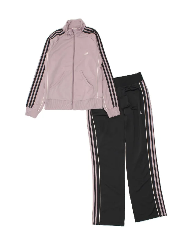 ADIDAS Womens Full Tracksuit UK 14 Medium Purple Polyester