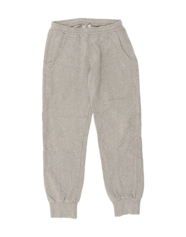 ADIDAS Womens Tracksuit Trousers Joggers UK 8 Small Grey Cotton