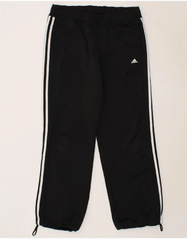 ADIDAS Womens Tracksuit Trousers UK 12/14 Medium Black Polyester