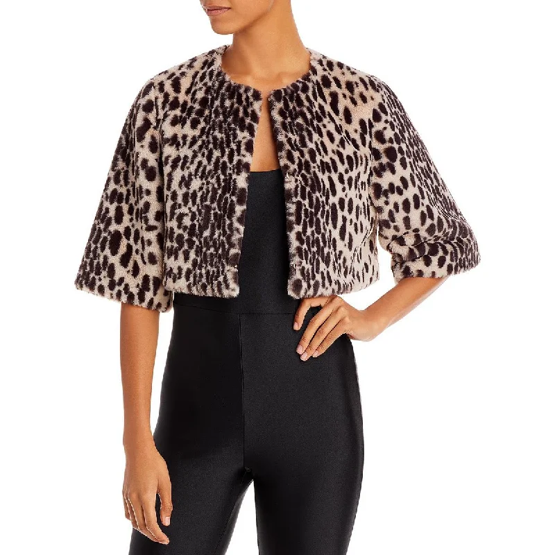 Aqua Womens Animal Print Bolero