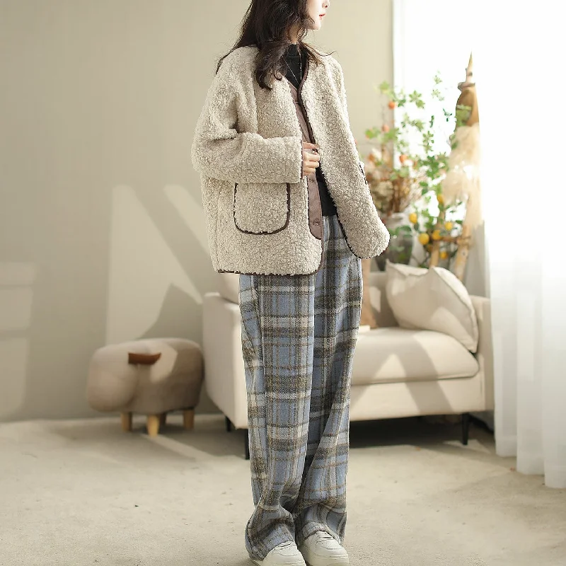 Autumn Winter Woolen Minimalist Casual Coat