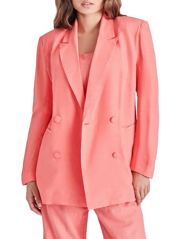 Baldwin Womens Linen Blend Suit Separate Double-Breasted Blazer