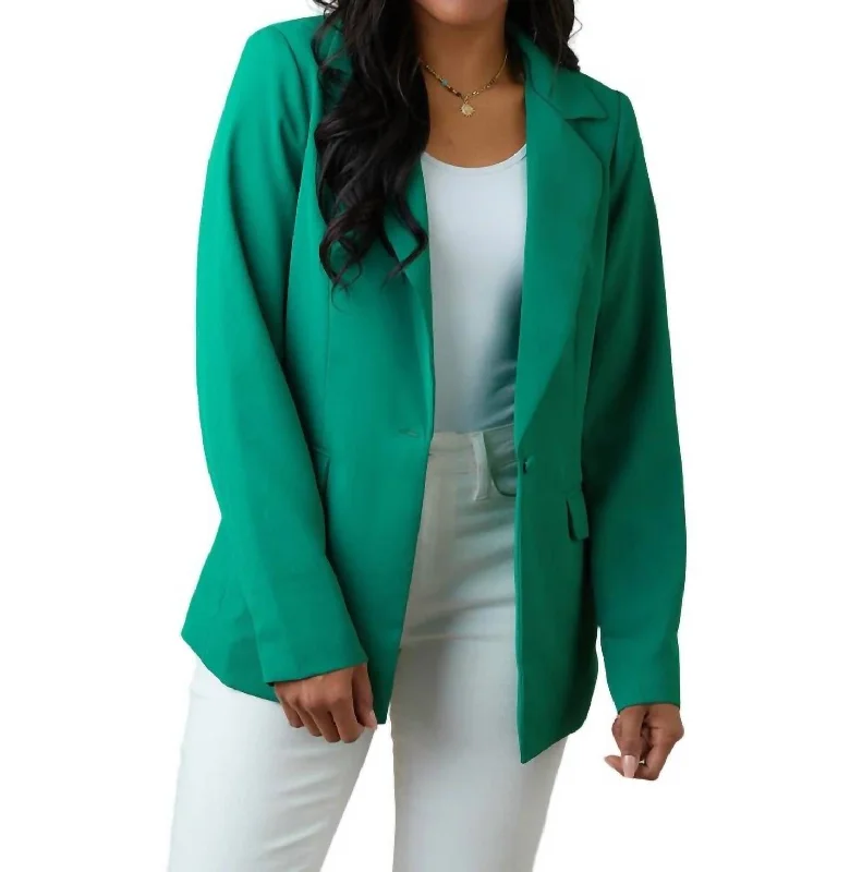 Business As Usual Blazer In Green