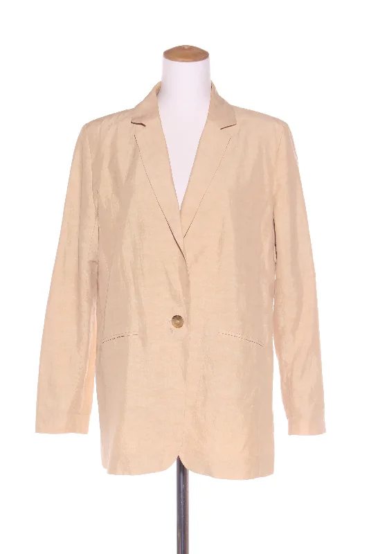 CAROLINE SILLS - Golden beige linen/viscose blazer! 12