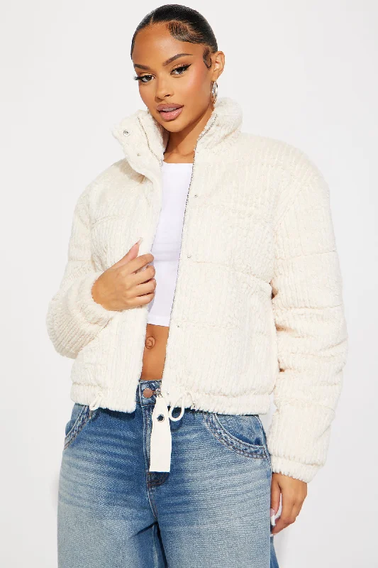 Charlotte Faux Fur Jacket - Cream