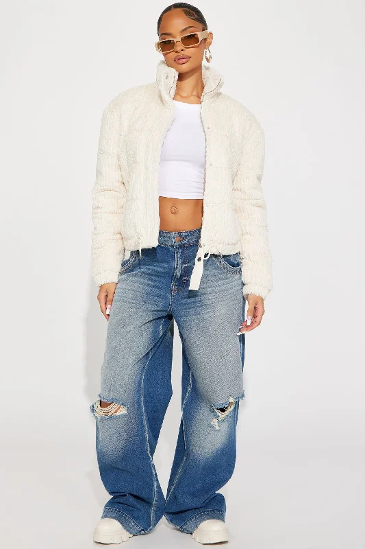 Charlotte Faux Fur Jacket - Cream