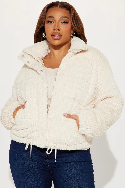 Charlotte Faux Fur Jacket - Cream