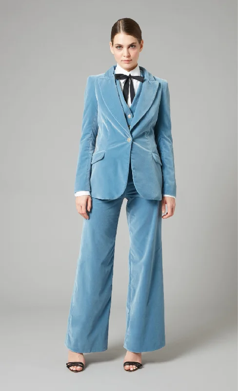 Clove Velvet Jacket - Ice Blue