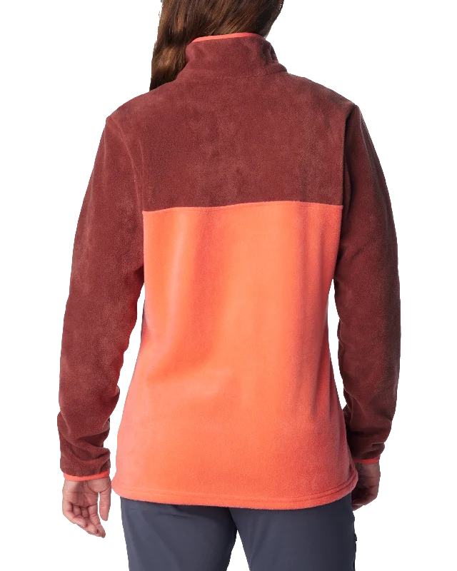 Benton Springs Half Snap Pullover Fleece Jacket in Juicy & Spice