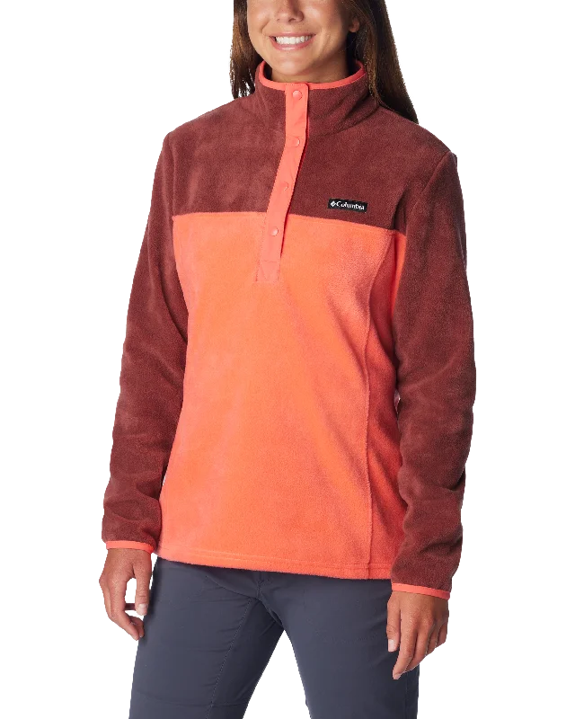 Benton Springs Half Snap Pullover Fleece Jacket in Juicy & Spice