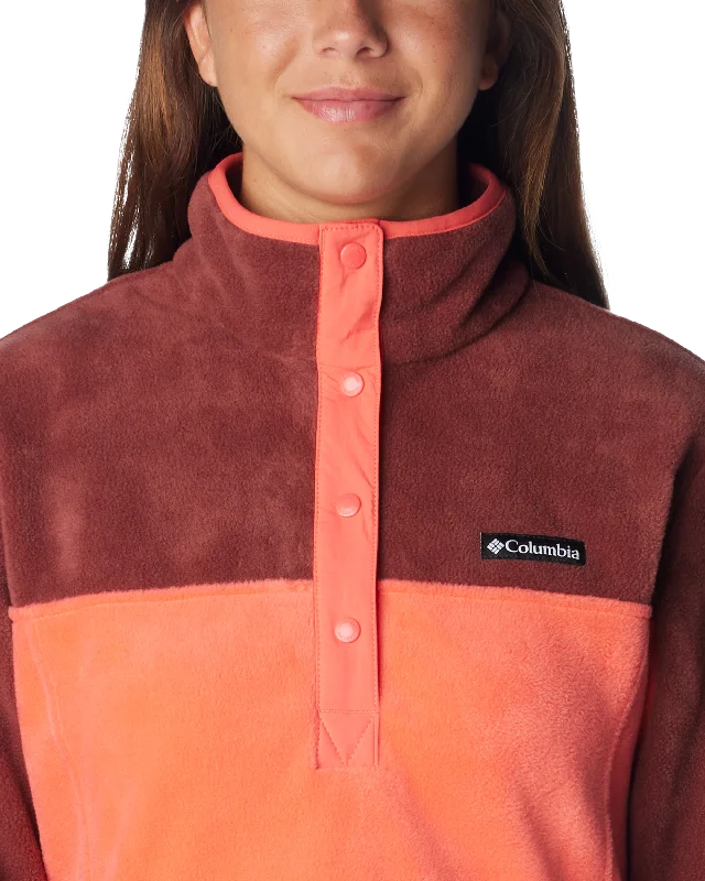 Benton Springs Half Snap Pullover Fleece Jacket in Juicy & Spice