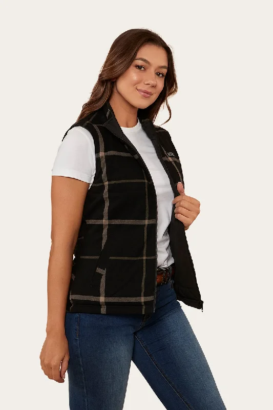 Cora Womens Reversible Vest - Black