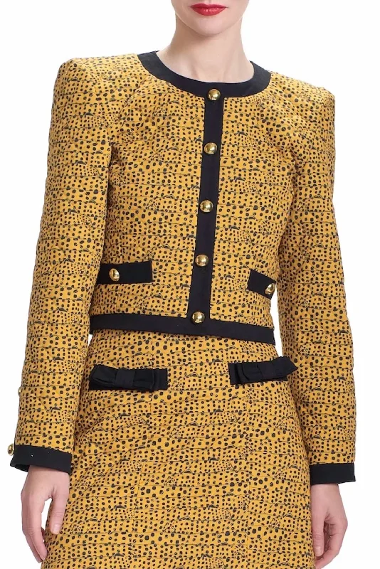 Coralie Tweed Jacket In Orange