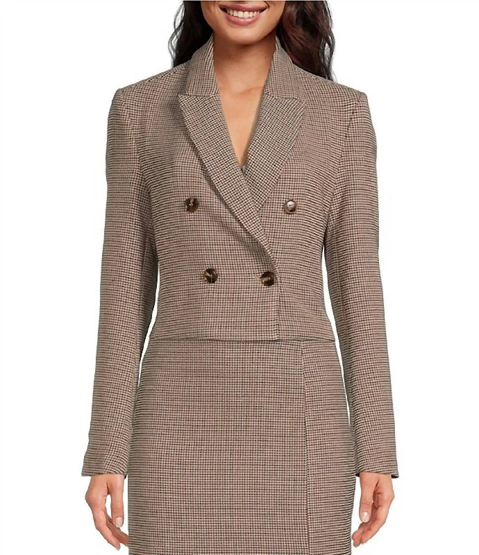 Dan Cropped Blazer In Brown