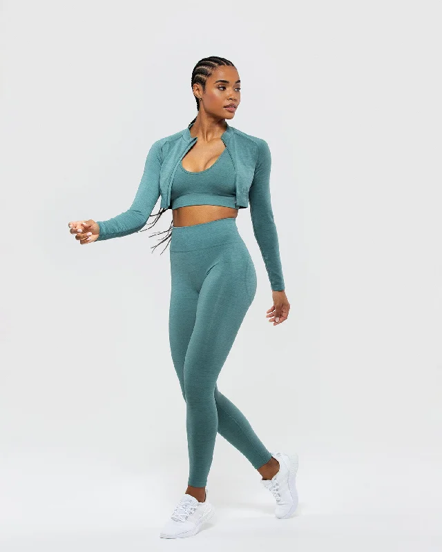 Define Seamless Crop Zip Jacket | Sea Pine