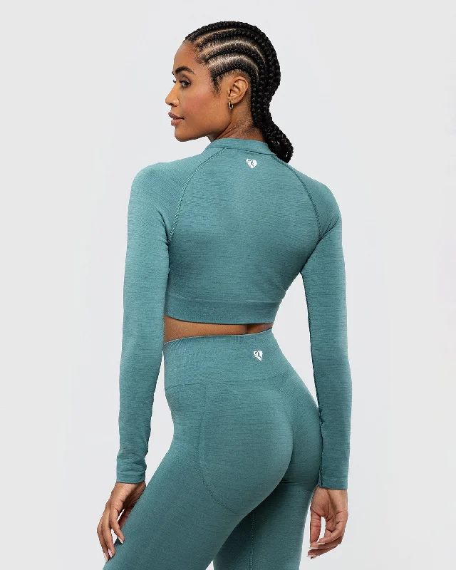 Define Seamless Crop Zip Jacket | Sea Pine