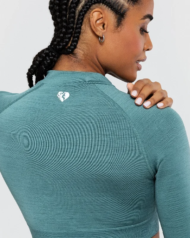 Define Seamless Crop Zip Jacket | Sea Pine