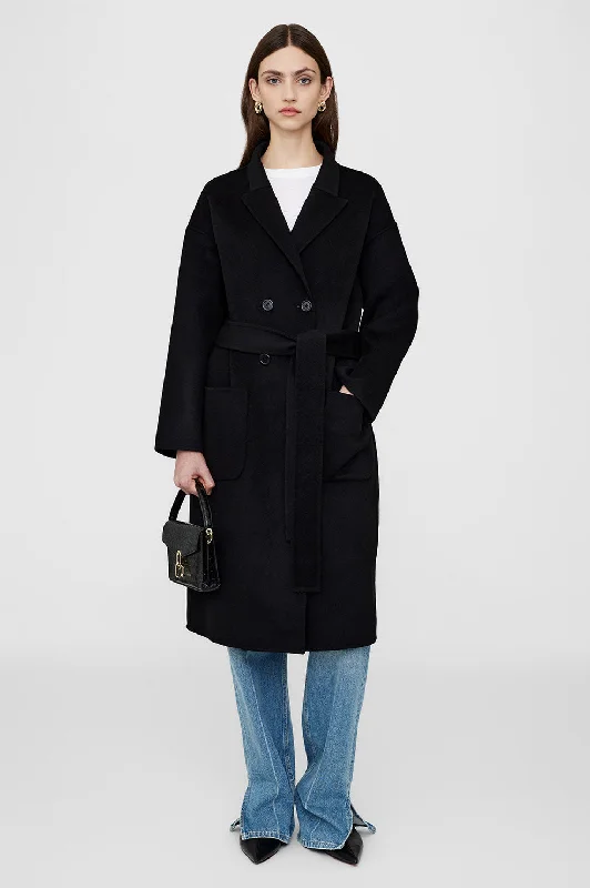 Dylan Coat - Black Cashmere Blend